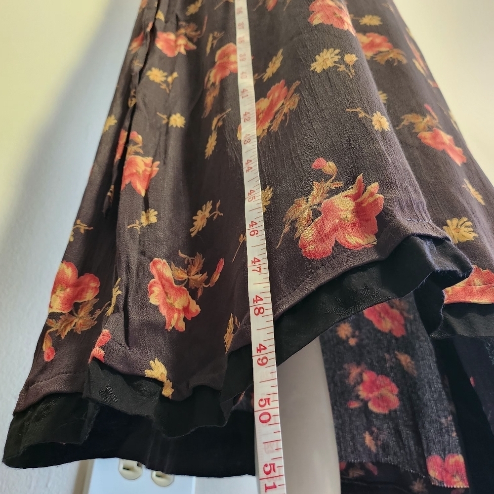 April Cornell Deep Plum 90s Floral Cottagecore Prarie Coquette Flirty Dress M - Picture 5 of 7